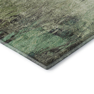 HomeRoots 10' X 14' Beige, Teal & Olive Abstract Washable Area Rug – Stylish, Durable, UV Protected Design! 650632