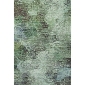 HomeRoots 9' Elegant Green, Brown & Ivory Abstract Washable Area Rug – UV Protected, Durable & Stylish Design 650637