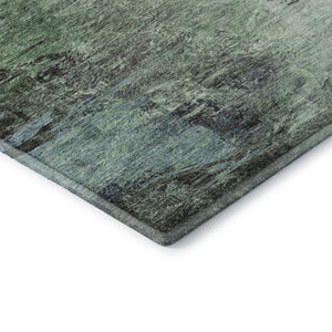 HomeRoots 9' Elegant Green, Brown & Ivory Abstract Washable Area Rug – UV Protected, Durable & Stylish Design 650637