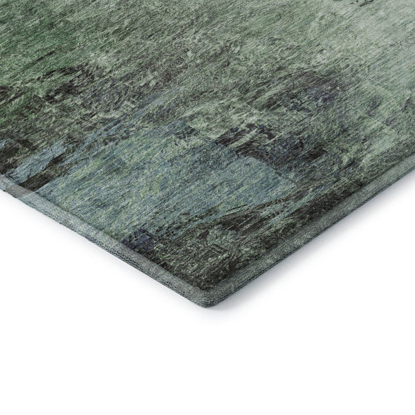 HomeRoots 9' Elegant Green, Brown & Ivory Abstract Washable Area Rug – UV Protected, Durable & Stylish Design 650637