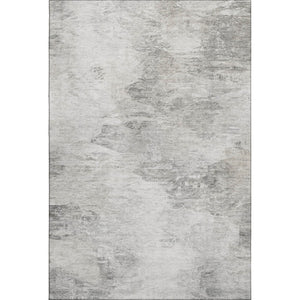 HomeRoots 5' X 8' Modern Silver and Gray Abstract Area Rug - Washable, UV Protected & Stain Resistant Design 650640