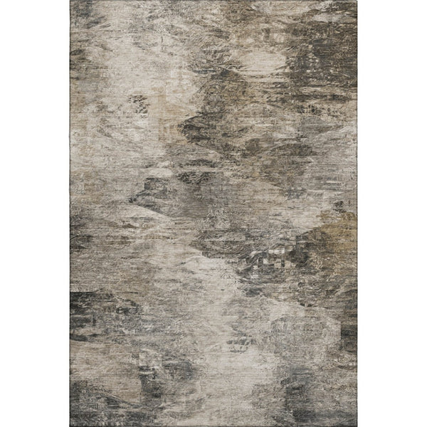 HomeRoots 10' X 14' Taupe and Gray Abstract Area Rug - Washable, UV-Resistant, Family-Friendly Design for All Spaces 650650