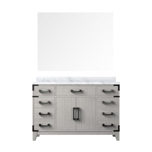 English Elm White Oak Single Bath Vanity Set With Carrara Marble Top & 46" Mirror - Timeless Elegance For Your Space B2731S01468-GIGA