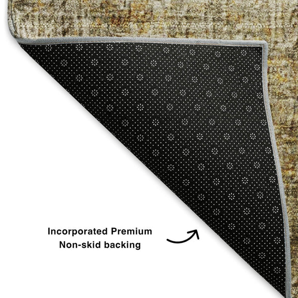 HomeRoots 10' X 14' Washable Beige & Ivory Abstract Area Rug with UV Protection - Perfect for Busy Homes! 650656