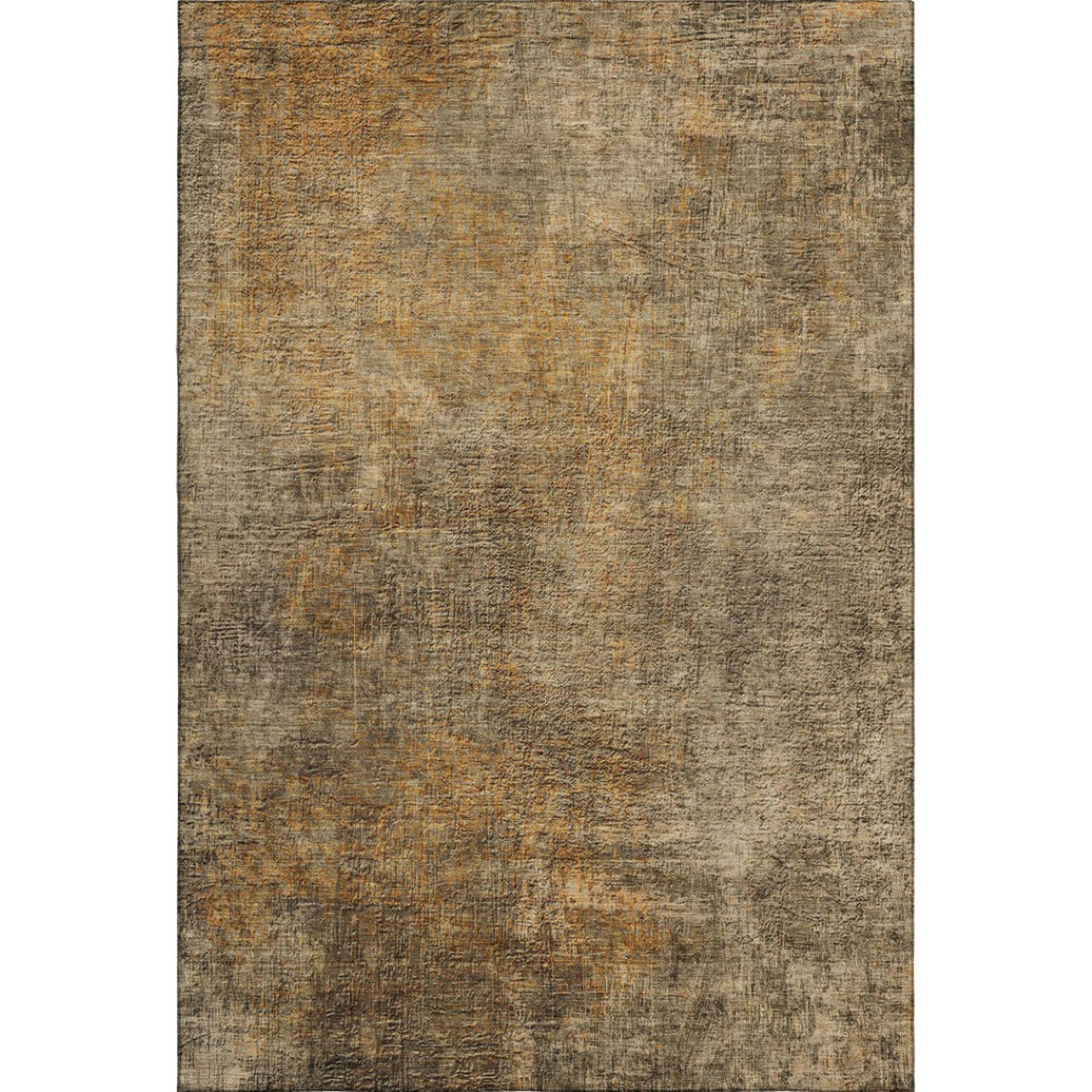 HomeRoots 8' x 10' Brown and Beige Abstract Area Rug - Washable, UV Protected, Stain-Resistant Design for Homes 650660