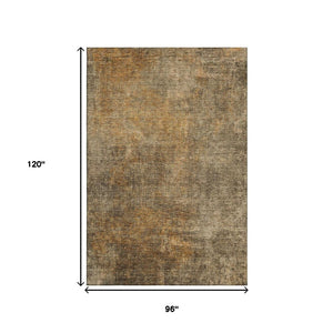 HomeRoots 8' x 10' Brown and Beige Abstract Area Rug - Washable, UV Protected, Stain-Resistant Design for Homes 650660