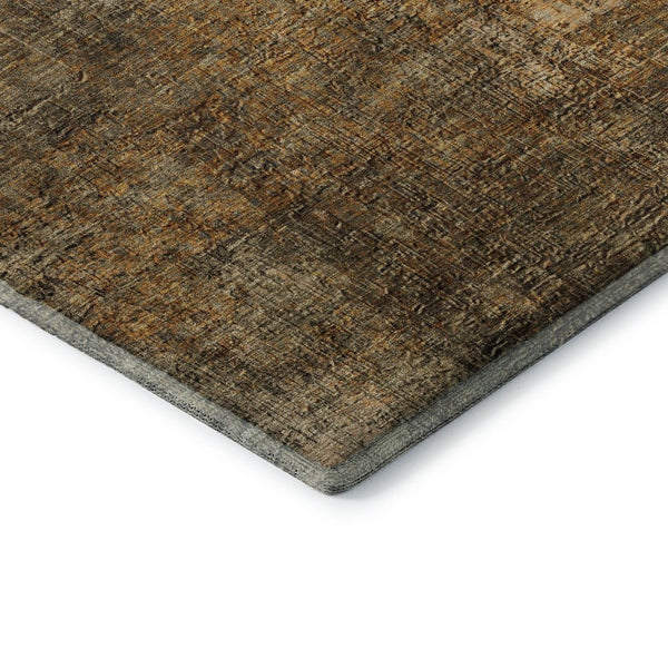 HomeRoots 9' X 12' Brown and Beige Abstract Washable Area Rug with UV Protection for Kids and Pets' Durability 650661