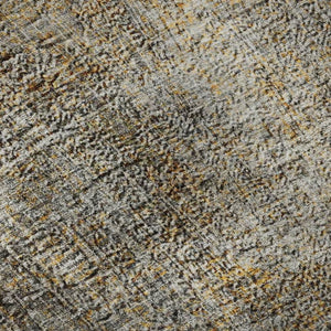 HomeRoots 8' X 10' Gray and Copper Abstract Washable Area Rug - Stylish, Durable, Stain Resistant & UV Protected! 650666