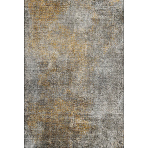 HomeRoots 9' X 12' Gray and Copper Abstract Area Rug - Washable, UV-Protected, Durable Design for Modern Homes 650667