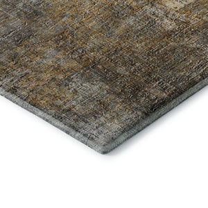 HomeRoots 9' X 12' Gray and Copper Abstract Area Rug - Washable, UV-Protected, Durable Design for Modern Homes 650667