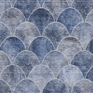 HomeRoots 10' X 14' Blue Gray Ivory Abstract Geometric Washable Area Rug – Durable, Stain-Resistant, UV-Protected Design 650680