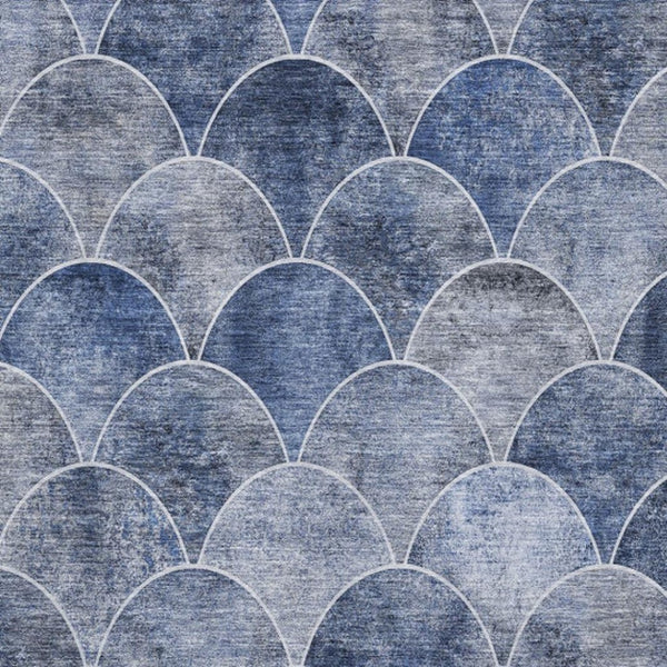 HomeRoots 10' X 14' Blue Gray Ivory Abstract Geometric Washable Area Rug – Durable, Stain-Resistant, UV-Protected Design 650680