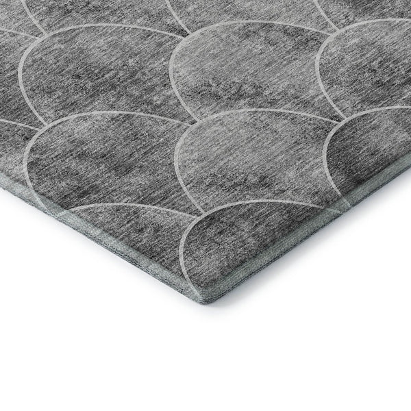 HomeRoots 5' X 8' Gray and Ivory Abstract Geometric Area Rug - Stylish, Stain Resistant, UV Protected & Durable 650688
