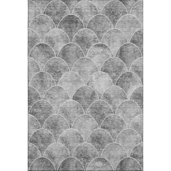 HomeRoots 10' X 14' Gray & Ivory Abstract Geometric Area Rug - Machine-Washable, UV Protected, Durable Design 650692
