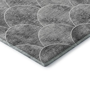 HomeRoots 10' X 14' Gray & Ivory Abstract Geometric Area Rug - Machine-Washable, UV Protected, Durable Design 650692