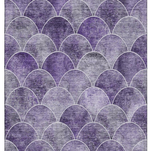 HomeRoots 10' X 14' Purple & Ivory Abstract Geometric Area Rug - Washable, UV Protected, Perfect for Any Room! 650698