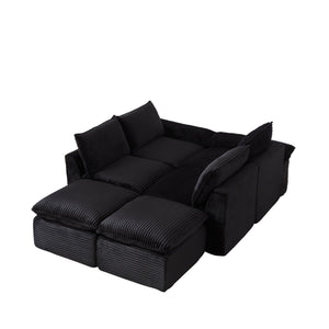 English Elm Modern Corduroy Cloud Sofa - Stylish Modular Design For Comfort In Living Rooms, Offices & Apartments W3396S00024