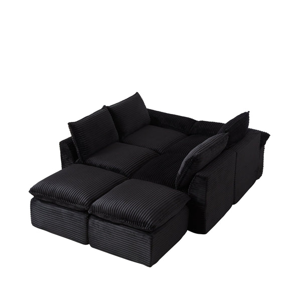 English Elm Modern Corduroy Cloud Sofa - Stylish Modular Design For Comfort In Living Rooms, Offices & Apartments W3396S00024