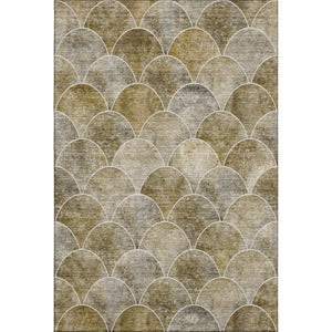 HomeRoots 5' X 8' Taupe Gray and Ivory Abstract Geometric Washable Rug - Stylish, Durable, UV Protected Design 650706