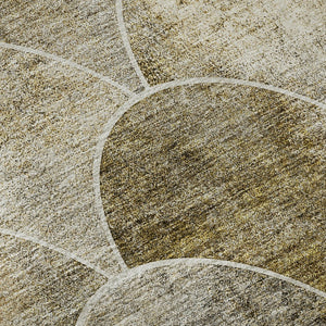 HomeRoots 9' X 12' Taupe Gray & Ivory Abstract Geometric Area Rug – Washable, UV-Protected, Durable Design 650709