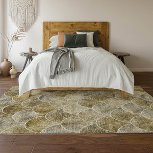 HomeRoots 9' X 12' Taupe Gray & Ivory Abstract Geometric Area Rug – Washable, UV-Protected, Durable Design 650709