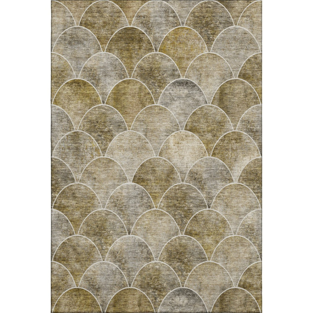 HomeRoots 10' Taupe Gray & Ivory Abstract Geometric Area Rug – Washable, UV Protected, Stylish & Durable Home Decor 650710