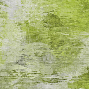 HomeRoots 10' X 14' Artichoke Green Abstract Area Rug - Washable, UV Protected, Stain-Resistant & Stylish! 650716