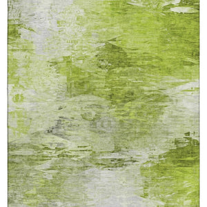 HomeRoots 10' X 14' Artichoke Green Abstract Area Rug - Washable, UV Protected, Stain-Resistant & Stylish! 650716