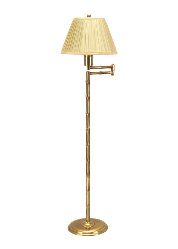 Wildwood Pearson Brass Bamboo Floor Lamp With 18" Adjustable Swing Arm, Antique Finish For Reading Light 65072-2