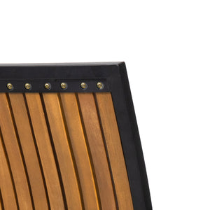 English Elm Christopher Knight Home® - BRIDGET Acacia Wood and Metal Dining Chair Set of 2 — Weather-Resistant Vertical Slat Design, Durable Teak+ Black 63338.00