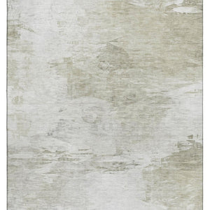 HomeRoots 8' X 10' Ivory and Gray Abstract Area Rug - Washable, Stain-Resistant, UV Protected for Durability 650732