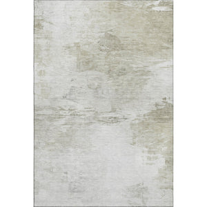 HomeRoots 8' X 10' Ivory and Gray Abstract Area Rug - Washable, Stain-Resistant, UV Protected for Durability 650732