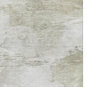 HomeRoots 8' X 10' Ivory and Gray Abstract Area Rug - Washable, Stain-Resistant, UV Protected for Durability 650732