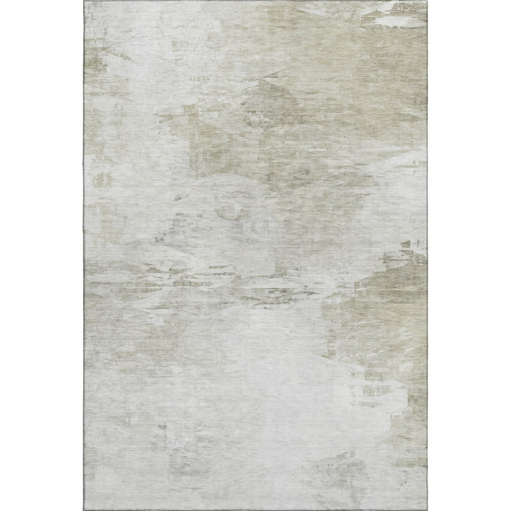 HomeRoots 9' X 12' Ivory and Gray Washable Area Rug with UV Protection - Durable, Stylish, Perfect for High-Traffic Homes 650733