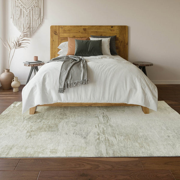 HomeRoots 9' X 12' Ivory and Gray Washable Area Rug with UV Protection - Durable, Stylish, Perfect for High-Traffic Homes 650733