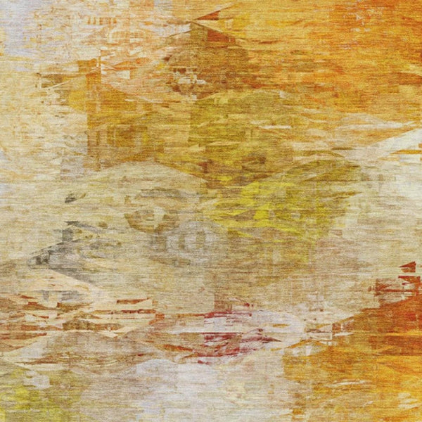 HomeRoots 5' X 8' Chili Red & Ivory Abstract Area Rug - Washable, UV Protected, Stain Resistant for Daily Use 650736