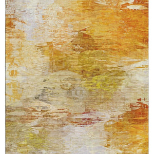 HomeRoots 5' X 8' Chili Red & Ivory Abstract Area Rug - Washable, UV Protected, Stain Resistant for Daily Use 650736
