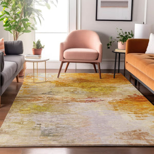 HomeRoots 5' X 8' Chili Red & Ivory Abstract Area Rug - Washable, UV Protected, Stain Resistant for Daily Use 650736