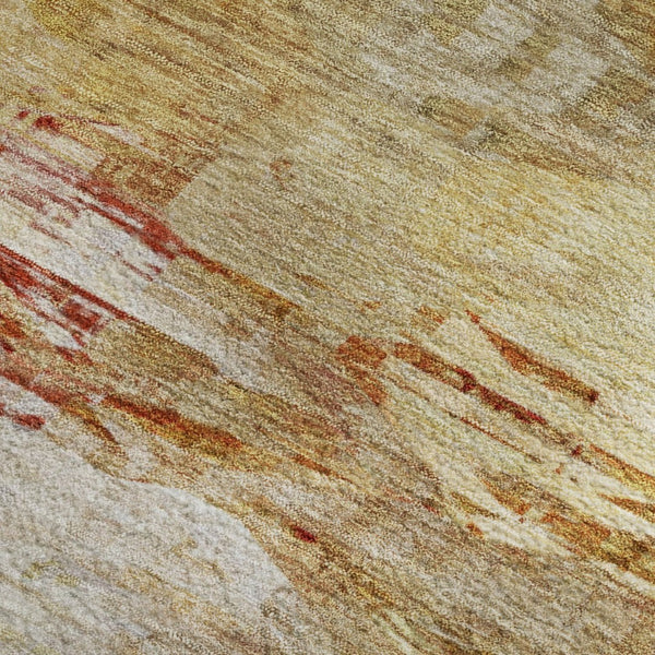 HomeRoots 8' X 10' Chili Red Abstract Area Rug - UV Protected, Washable, Stain-Resistant, Perfect for High-Traffic Areas 650738
