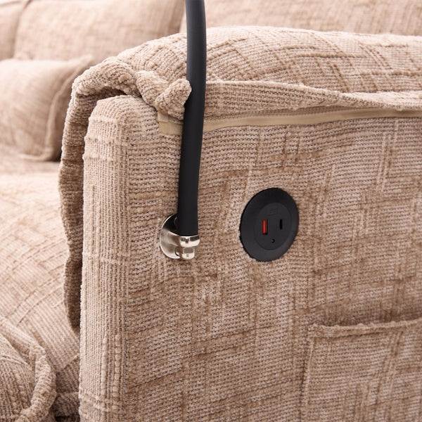 English Elm United We Win 112" Oversized Modular Chenille Sectional Sofa With Storage Ottoman & Usb Charging Ports W1568S00183-GIGA