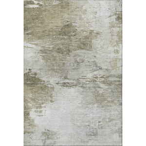 HomeRoots 8' X 10' Taupe and Ivory Abstract Area Rug - Washable, Stain Resistant & UV Protected for Daily Use 650750