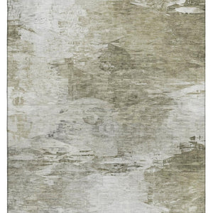 HomeRoots 8' X 10' Taupe and Ivory Abstract Area Rug - Washable, Stain Resistant & UV Protected for Daily Use 650750