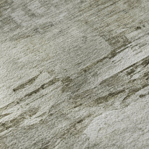 HomeRoots 9' X 12' Taupe and Ivory Abstract Area Rug - Durable, Washable, UV-Protected for High-Traffic Spaces 650751