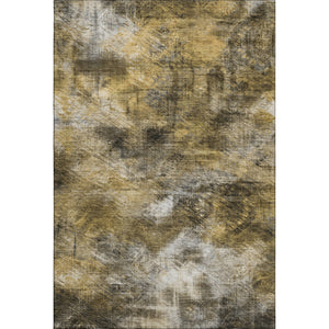 HomeRoots 8' X 10' Abstract Area Rug in Coffee Gray & Ivory | Washable, UV Protected, Stain Resistant Design 650762