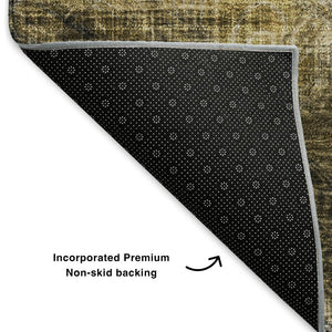 HomeRoots 8' X 10' Abstract Area Rug in Coffee Gray & Ivory | Washable, UV Protected, Stain Resistant Design 650762
