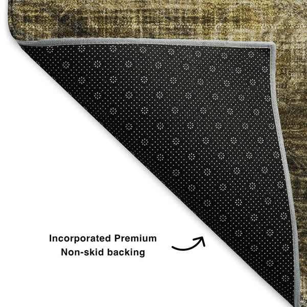 HomeRoots 8' X 10' Abstract Area Rug in Coffee Gray & Ivory | Washable, UV Protected, Stain Resistant Design 650762