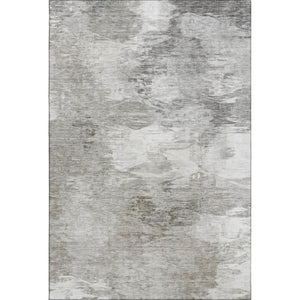 HomeRoots 9' X 12' Washable Beige & Ivory Abstract Area Rug with UV Protection for Stylish, Durable Spaces 650769