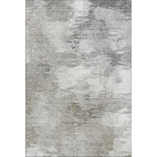 HomeRoots 9' X 12' Washable Beige & Ivory Abstract Area Rug with UV Protection for Stylish, Durable Spaces 650769