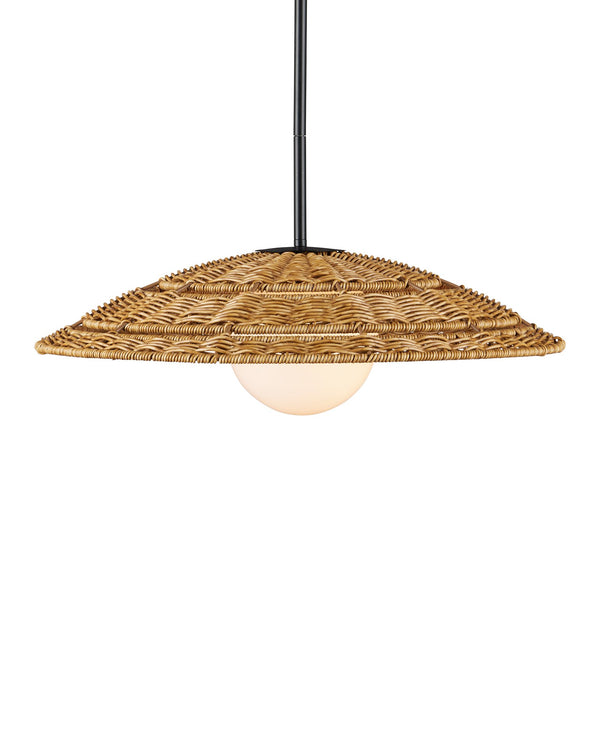 Currey & Company Barbary Small Outdoor Pendant Light – Hand-woven Wicker Design For Stylish Patios And Porches Natural All,Weather Wicker ,Metal ,Glass 9500-0017-currey-company