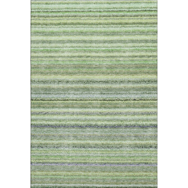 HomeRoots 9' Green and Blue Striped Washable Area Rug with UV Protection - Durable, Stain-Resistant, Stylish Decor 650793